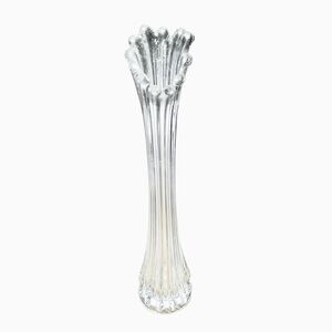 Swung Glass Vase Clear Mid Century‎ Modern MCM Art Glass 15 Inches